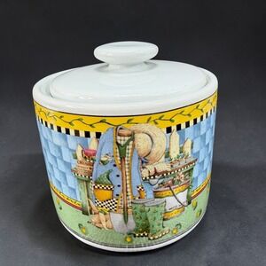 Sakura Garden Vignette Debbie Mumm Sugar Bowl Canister Jar with Lid 1999 Vintage